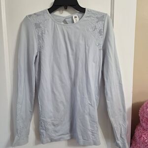 Fabletics Elegant Lace Detail Women's Top - Light Gray